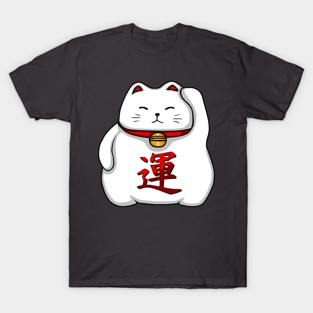 Maneki Neko Lucky Cat T-Shirt by GAz